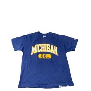 Champion T-Shirt Men's Extra Large Blue Michigan Wolverines Vintage 90s